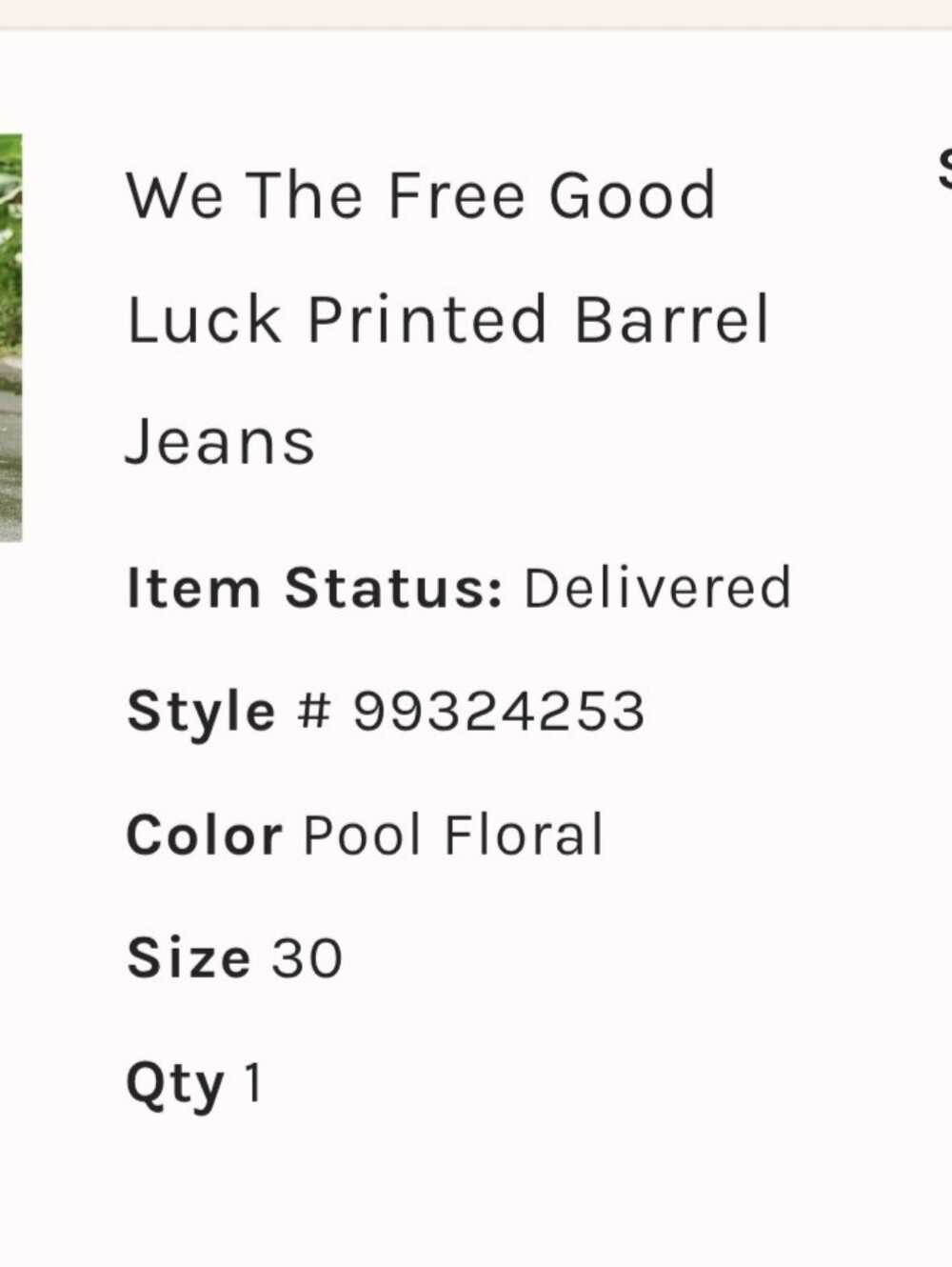 Free People Good Luck Barrel Jeans Pool Floral 30 - Picture 3 of 15